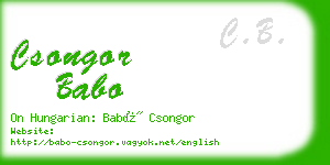 csongor babo business card